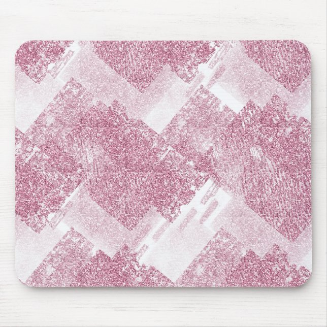 Alfombrilla De Ratón Chispas rosadas sobre blanco. (Frente)