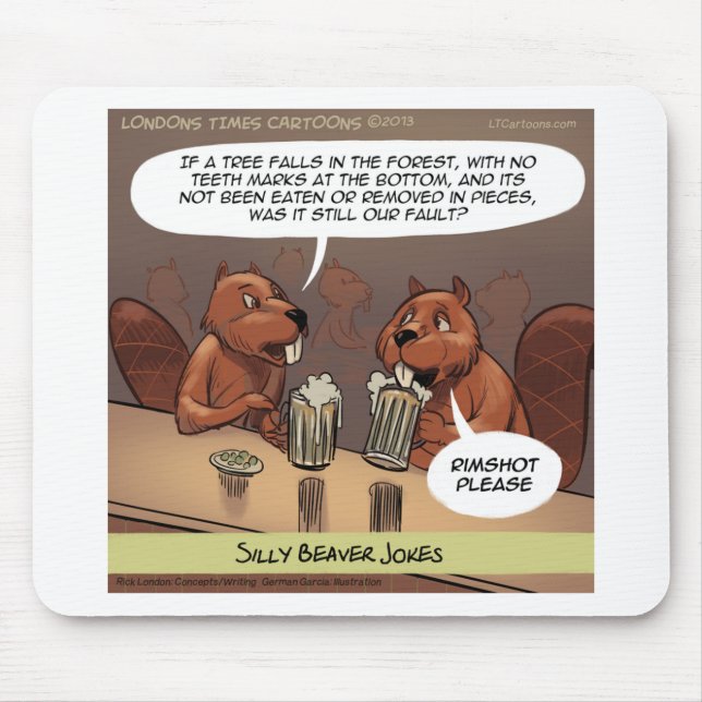 Alfombrilla De Ratón Chistes de Silly Beaver Personalizado gracioso (Frente)