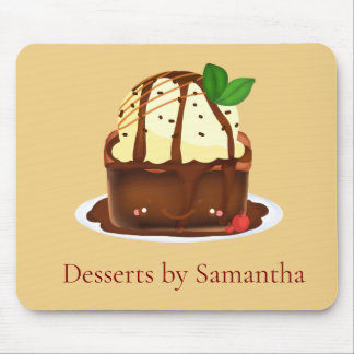Alfombrilla De Ratón Chocolate Brownie With Vanilla Ice Cream