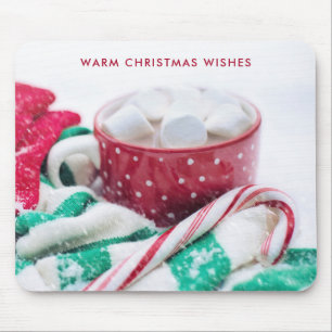 Alfombrilla De Ratón Chocolate Caliente y Caramelo de Navidad