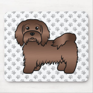 Alfombrilla De Ratón Chocolate Havanese Cute Cartoon Dog Ilustracion
