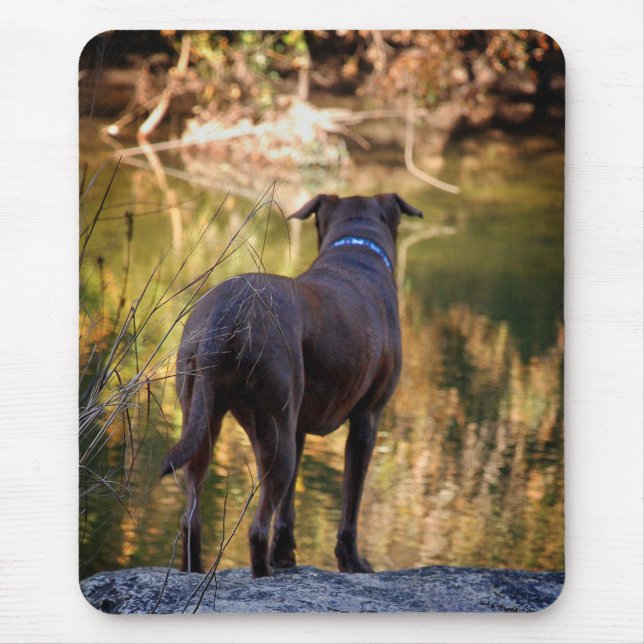 Alfombrilla De Ratón Chocolate Lab Pit Mix Dog Serene (Frente)
