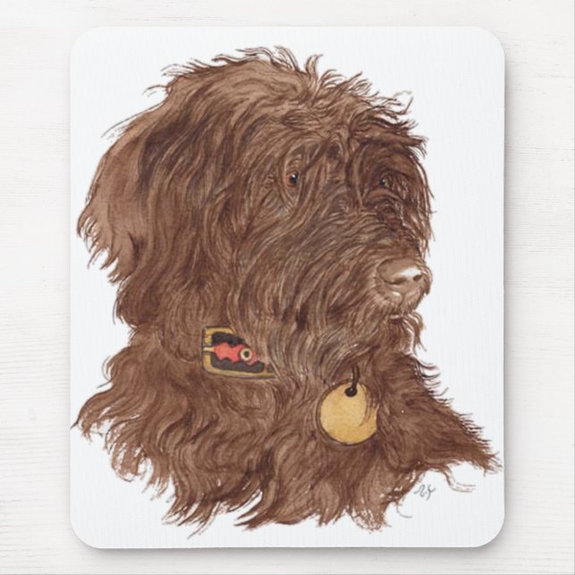 Alfombrilla De Ratón Chocolate Labradoodle Xena Mousepad (Frente)
