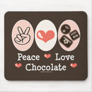 Alfombrilla De Ratón Chocolate Mousepad del amor de la paz