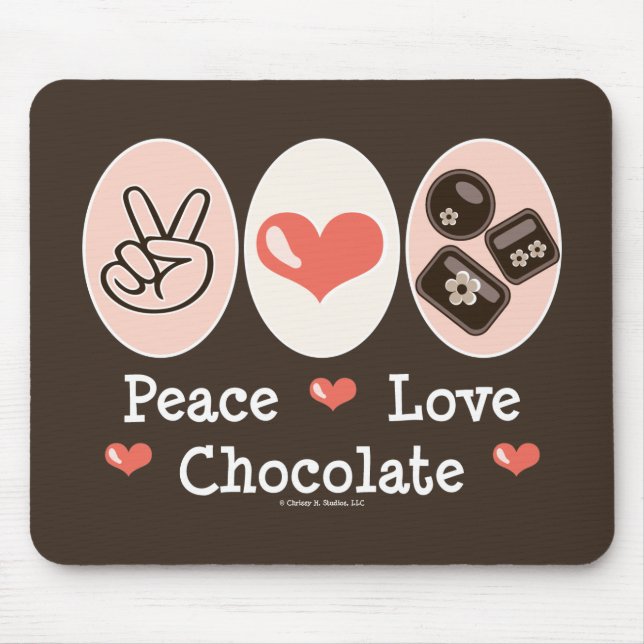 Alfombrilla De Ratón Chocolate Mousepad del amor de la paz (Frente)