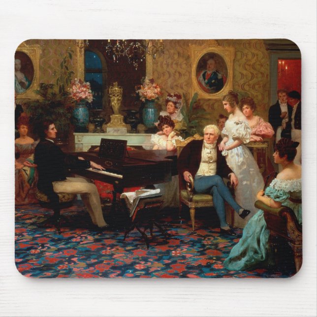 Alfombrilla De Ratón Chopin que juega el piano (Frente)