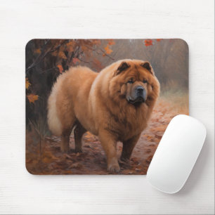Alfombrilla De Ratón Chow Chow en otoño se inspira en la caída de las h