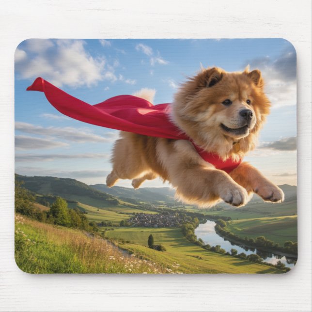 Alfombrilla De Ratón Chow Chow Superhero Mousepad (Frente)