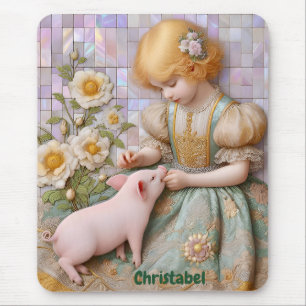 Alfombrilla De Ratón CHRISTABEL ~ Pastel Chica Piglet ~ Mousepad