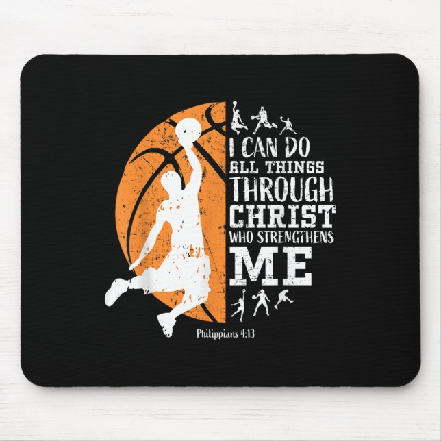 Alfombrilla De Ratón Christian Basketball I Can Do All Things Through C (Frente)