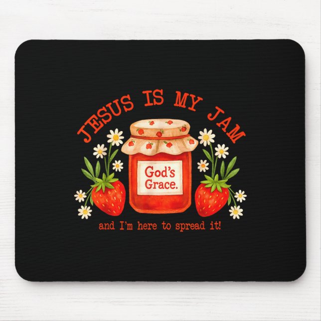 Alfombrilla De Ratón Christian Bible Verse Faith Strawberry Jesus Is My (Frente)