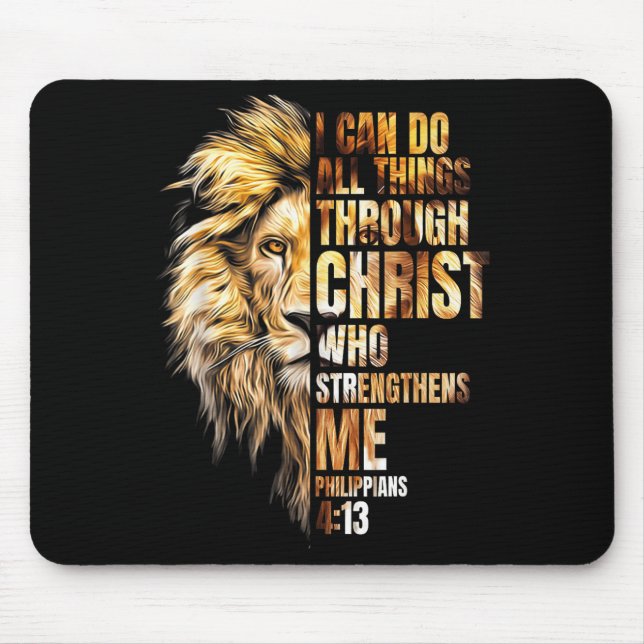 Alfombrilla De Ratón Christian I Can Do All Things Through Christ Lion  (Frente)