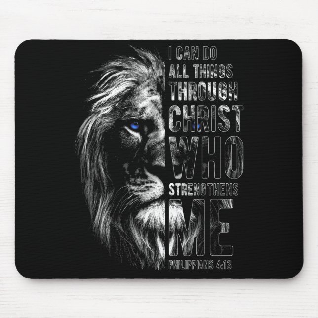 Alfombrilla De Ratón Christian I Can Do All Things Through Christ Lion  (Frente)