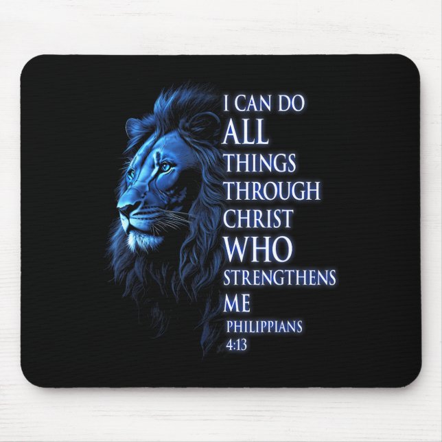 Alfombrilla De Ratón Christian I Can Do All Things Through Christ Lion  (Frente)