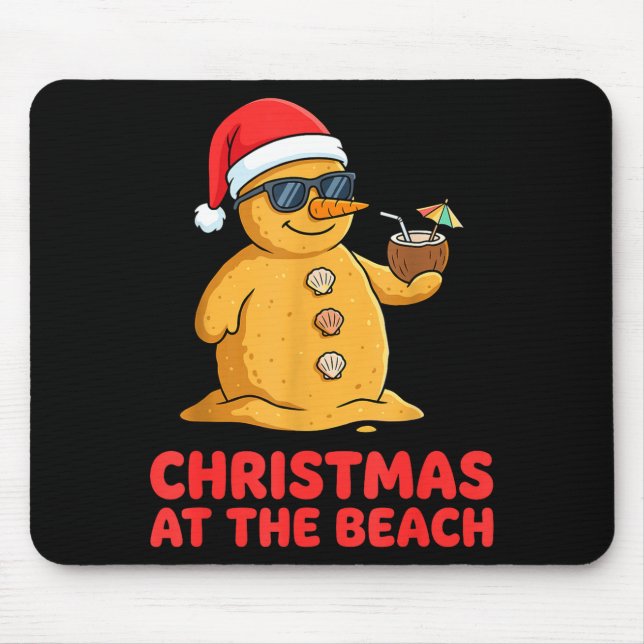 Alfombrilla De Ratón Christmas At The Beach Shirt Funny Sandman Trocal  (Frente)