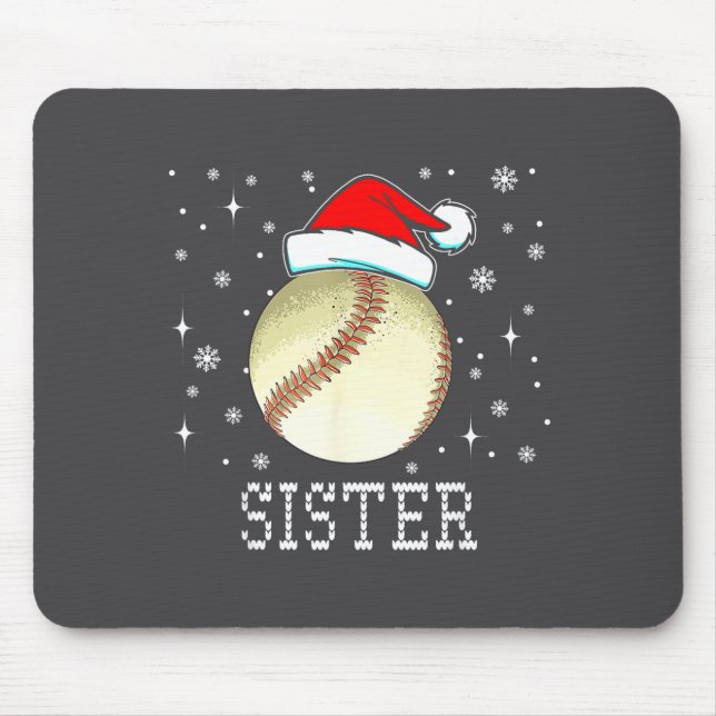 Alfombrilla De Ratón Christmas Baseball Sister Xmas Santa Hat Kids Boys (Frente)