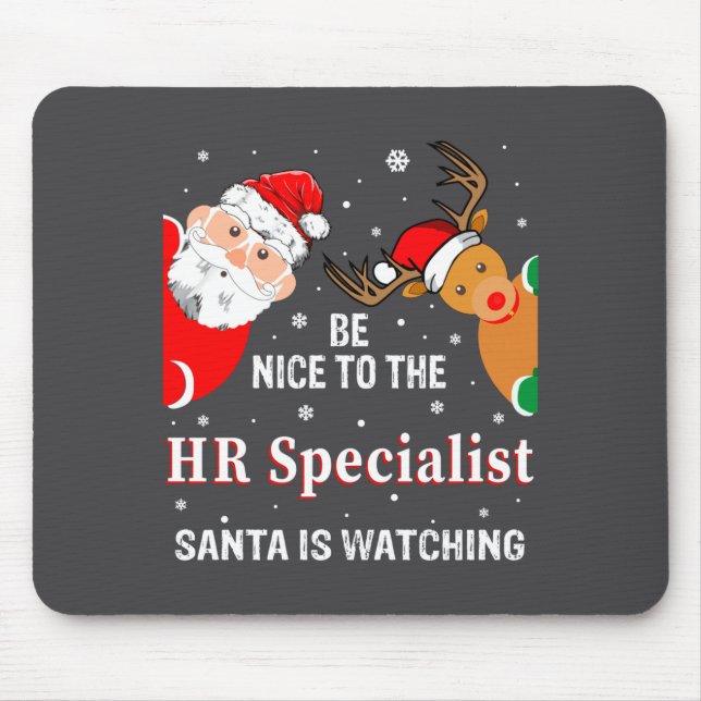 Alfombrilla De Ratón Christmas Be Nice To The Hr Specialist Santa Long  (Frente)
