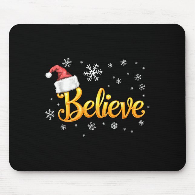 Alfombrilla De Ratón Christmas Believe Santa Claus Believe Christmas  (Frente)