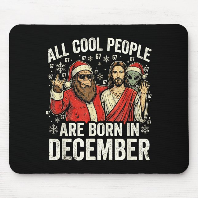 Alfombrilla De Ratón Christmas Birthday Humor Funny Jesus Born In Decem (Frente)