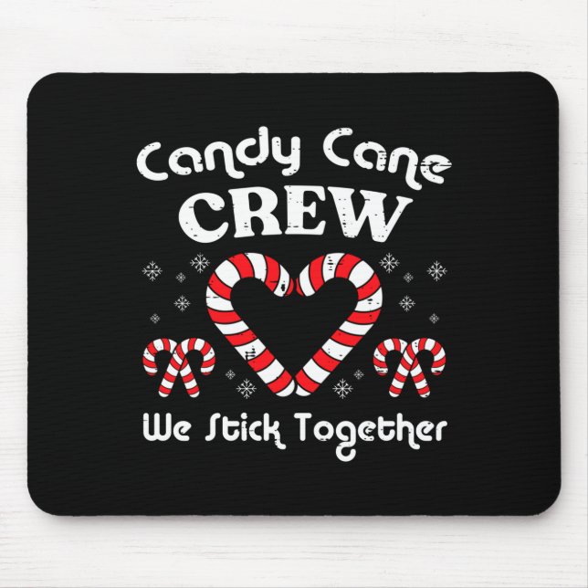 Alfombrilla De Ratón Christmas Candy Cane Crew Stick Together Xmas Wome (Frente)
