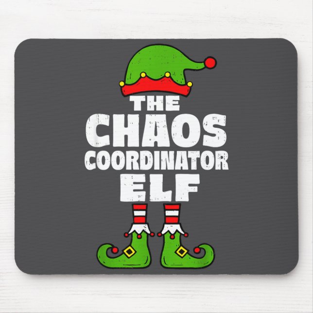 Alfombrilla De Ratón Christmas Chaos Coordinator Elf Funny Xmas Holiday (Frente)