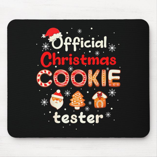 Alfombrilla De Ratón Christmas Cookie Tester Taster Baking Crew Toddler (Frente)