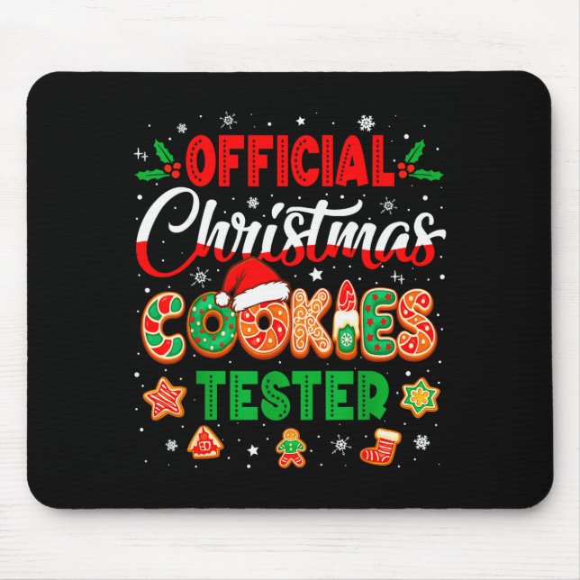 Alfombrilla De Ratón Christmas Cookie Tester Taster Baking Crew Toddler (Frente)