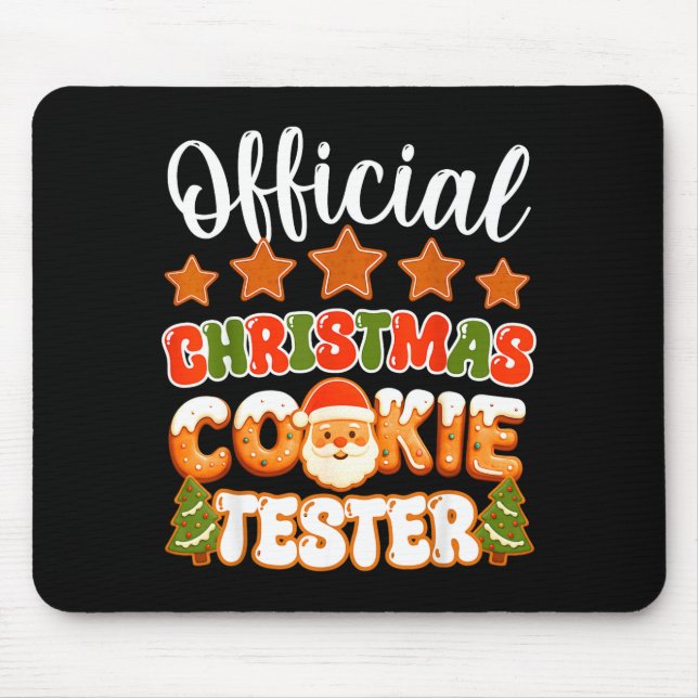 Alfombrilla De Ratón Christmas Cookie Tester Taster Funny Family Baking (Frente)