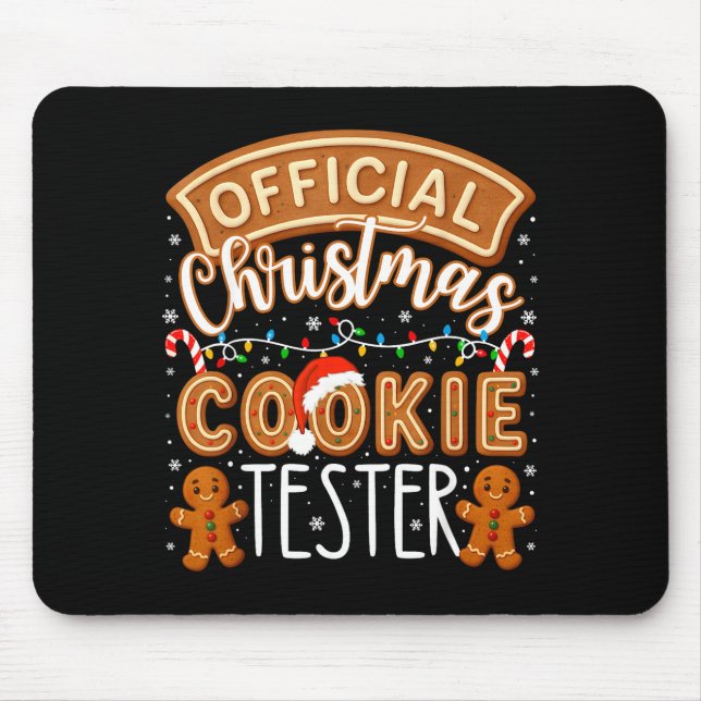 Alfombrilla De Ratón Christmas Cookie Tester Taster Funny Family Baking (Frente)