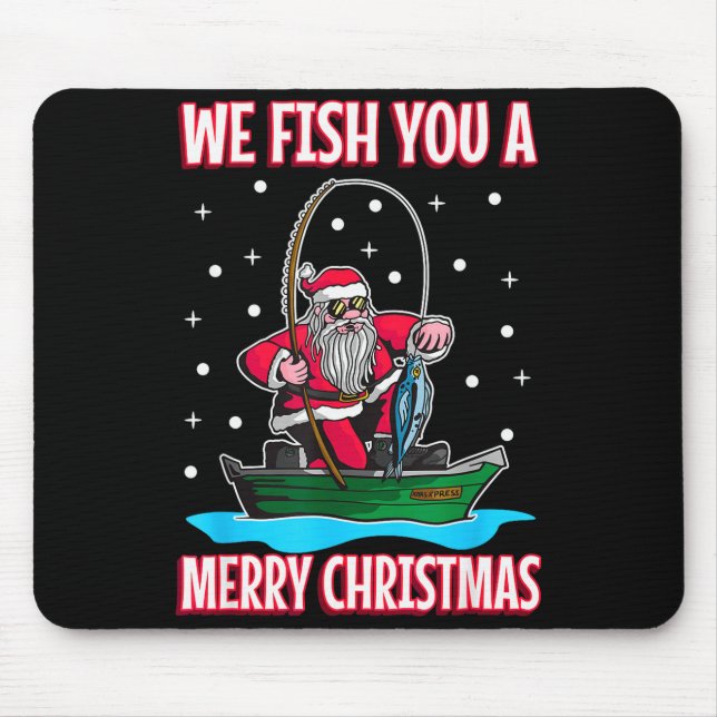 Alfombrilla De Ratón Christmas Costume Fisherman Fishing Funny Cool San (Frente)