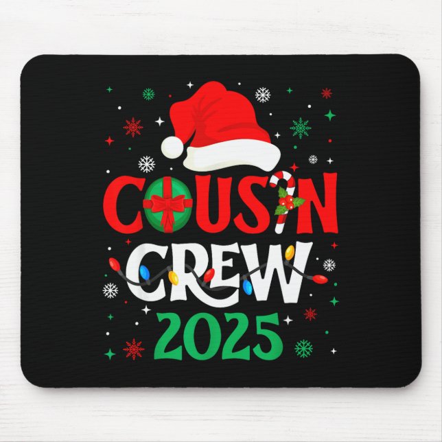 Alfombrilla De Ratón Christmas Cousin Crew 2025 Xmas Funny Matching Fam (Frente)