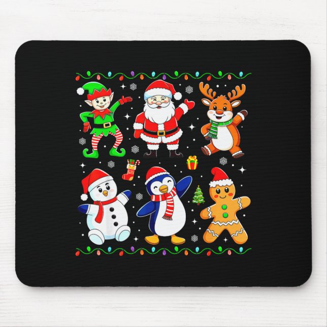 Alfombrilla De Ratón Christmas Dabbing Santa Elf Friends Boys Girls Men (Frente)