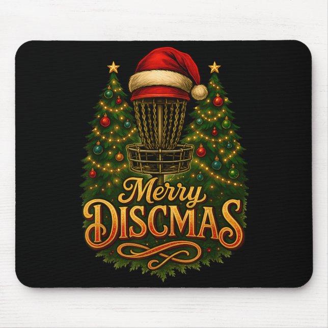 Alfombrilla De Ratón Christmas Disc Golf Merry Discmas  (Frente)