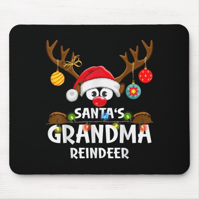 Alfombrilla De Ratón Christmas Family Santa's Grandma Reindeer Pajama  (Frente)