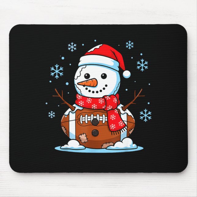 Alfombrilla De Ratón Christmas Football Snowman Kids Football Christmas (Frente)
