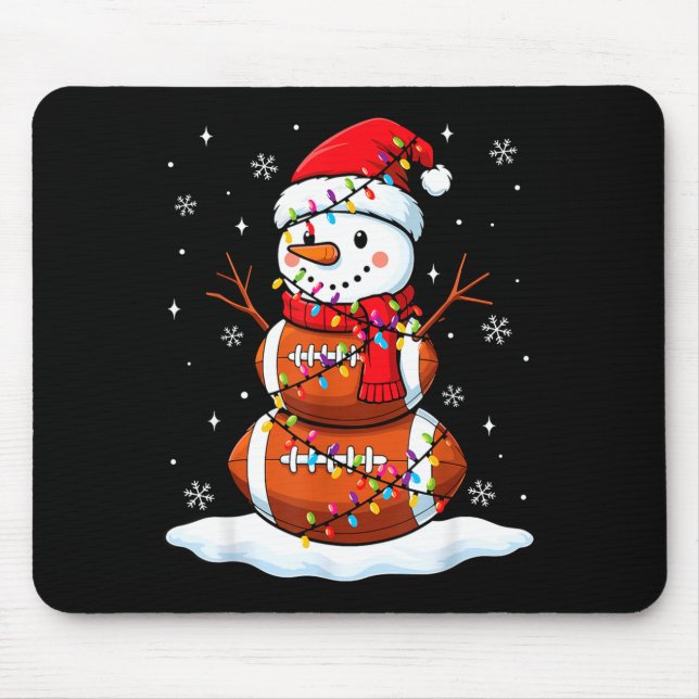 Alfombrilla De Ratón Christmas Football Snowman Kids Football Christmas (Frente)