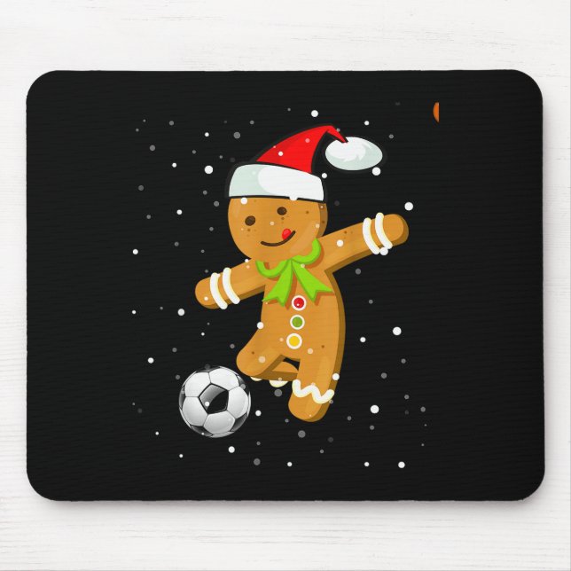 Alfombrilla De Ratón Christmas Football Soccer Gingerbread Player  (Frente)