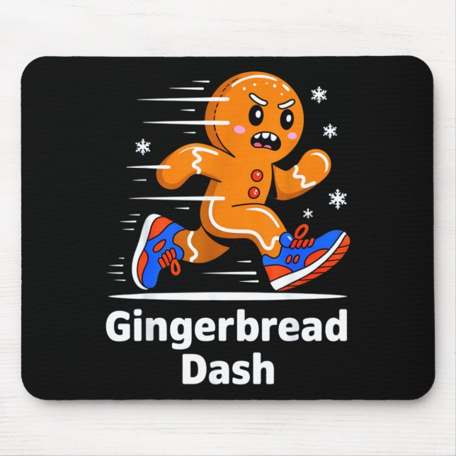Alfombrilla De Ratón Christmas Gingerbread Dash Running Runner Xmas Mar (Frente)