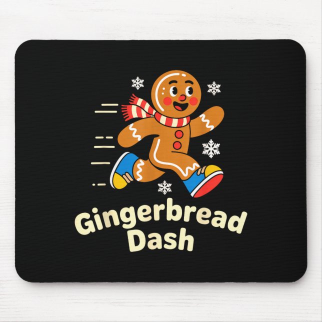 Alfombrilla De Ratón Christmas Gingerbread Dash Running Runner Xmas Mar (Frente)