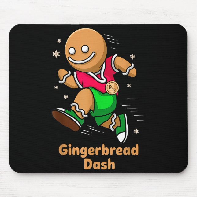 Alfombrilla De Ratón Christmas Gingerbread Dash Running Runner Xmas Mar (Frente)