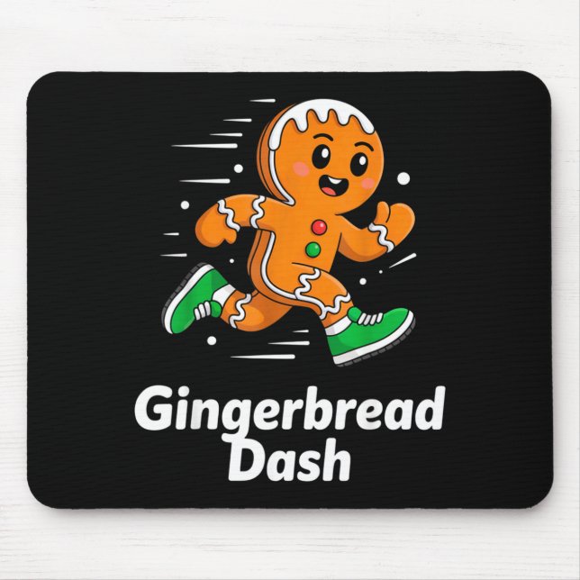 Alfombrilla De Ratón Christmas Gingerbread Dash Running Runner Xmas Mar (Frente)