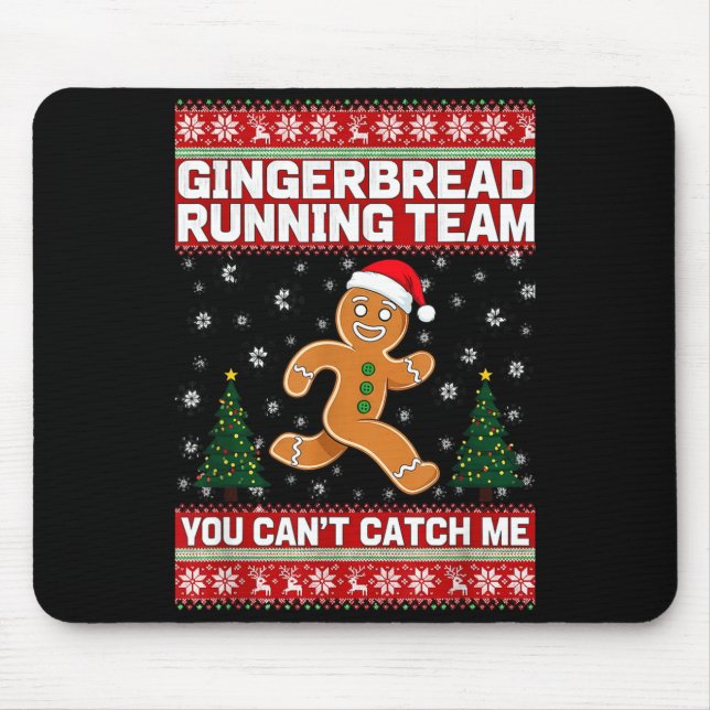Alfombrilla De Ratón Christmas Gingerbread Running Team Funny Xmas Tee  (Frente)