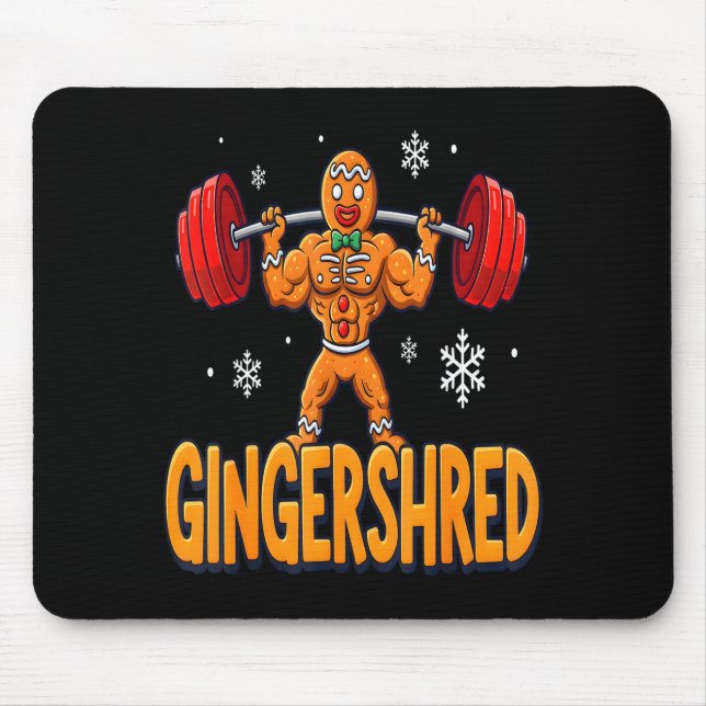 Alfombrilla De Ratón Christmas Gingershred Gym Bodybuilding Funny Ginge (Frente)