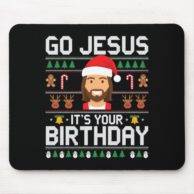 Alfombrilla De Ratón Christmas Go Jesus It's Your Birthday - Funny Chri (Frente)