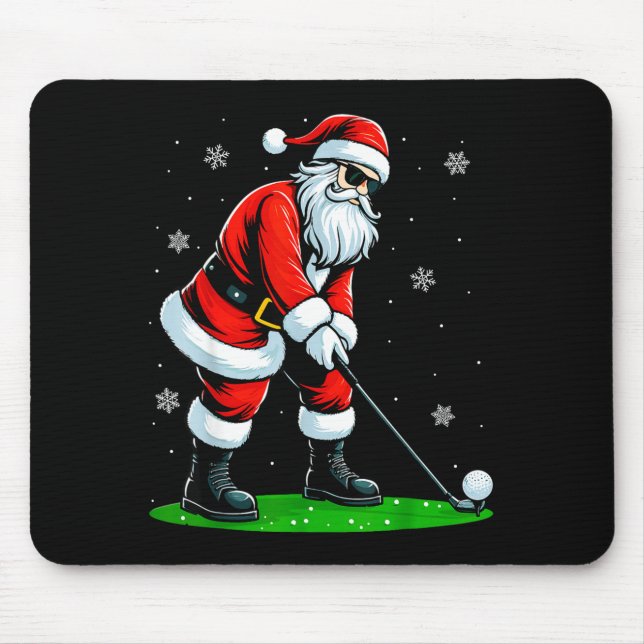 Alfombrilla De Ratón Christmas Golf Santa Golfer Xmas Funny Christmas G (Frente)