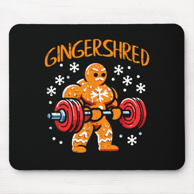 Alfombrilla De Ratón Christmas Gym Gingerbread Gingershred Xmas Workout (Frente)