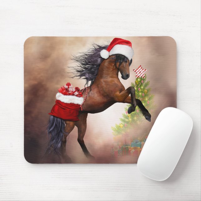 Alfombrilla De Ratón Christmas Horse (Con ratón)