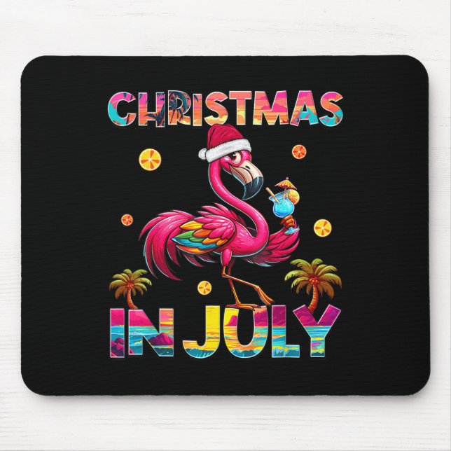 Alfombrilla De Ratón Christmas In July Flamingo Beach Summer Hawaii Gir (Frente)