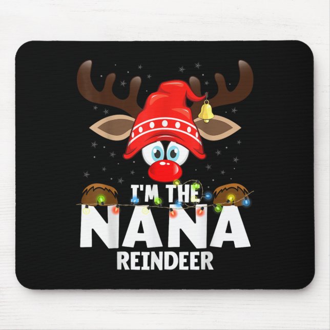 Alfombrilla De Ratón Christmas Matching I'm The Nana Reindeer  (Frente)