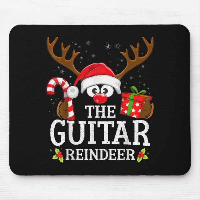 Alfombrilla De Ratón Christmas Matching The Guitar Reindeer Family  (Frente)